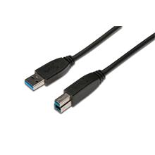 Ak-300115-018-S Usb 3.0 Bağlantı Kablosu, Usb A Erkek - Usb B Erkek, 1.80 Metre, Cu, Awg 28, 2X Zırhlı, Ul, Siyah Renk - 1