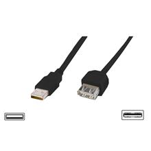 Ak-300202-018-S Usb 2.0 Uzatma Kablosu, Usb A Erkek - Usb A Dişi, 1.80 Metre, Awg 28, Usb 2.0 Uyumlu, Ul, Siyah Renk - 1