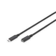 Ak-300210-007-S Usb Tip C™ Gen2 Uzatma Kablosu, Tip C Erkek ≪-≫ Tip C Dişi, 0.7 Metre, 5A, 10Gb, 3.1 Versiyon, Ce, Siyah Renk - 1