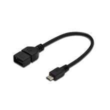 Ak-300309-002-S Usb On-The-Go (Otg) Kablosu, 0,20 Metre, Awg 28, Usb A, Dişi - Micro Usb B, Erkek - 1