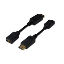 Ak-340408-001-S Displayport (Dp) ≪-≫ Hdmı Adaptörü, Kablolu, Dp Erkek - Hdmı Tip A Dişi, 0.15 Metre, Kilit Mekanizmalı, Dp 1.1A Uyumlu, Ul, Siyah Renk  - 1