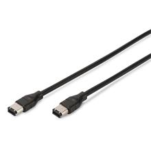 Ak-420101-030-S Firewire 400 (Ieee 1394) Kablo, 6 Pin Erkek / 6 Pin Erkek, 3 Metre, Awg: 28/30, Ieee 1394-2008, Ul, Siyah Renk - 1