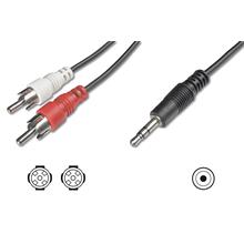 Ak-510300-015-S Audio Kablosu, 1 X Stereo 3,5 Mm Erkek ≪≫ 2 X Rca Erkek, 1.50 Metre, Ccs, 2X0.10/10, Zırhlı, Siyah Renk - 1