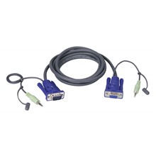 Aten-2L-2402A Vga Kablosu, 1 X Hdb-15 Erkek (Vga Monitör), 1 X Mini Stereo Fiş (Hoparlör) ≪=≫ 1 X Hdb-15 Dişi (Kvm Port), 1 X Mini Stereo Fiş (Hoparlör), 1.8 Metre≪Br≫
Vga Cable With Audio, 1.8M - 1
