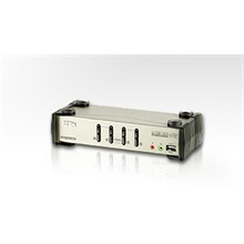 Aten-Cs1734B 4 Port’Lu Usb Kvm (Keyboard/Video Monitor/Mouse) Switch, Mikrofon Ve Hoparlör Bağlantısı Mevcut + 2 Port'Lu Usb (2.0) Hub, Masaüstü Tip, Kvm Bağlantı Kablosu Ürün Beraberinde Gelmektedir  - 1