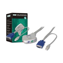 Dc Oc12U Digitus 2 Portlu Usb Mini Kvm (Keyboard/Video Monitor/Mouse) Switch, Masaüstü Tip, Kvm Bağlantı Kablosu Ürün Beraberinde Gelmektedir  - 1