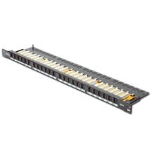 Dn-91624U-Sl-Sh Digitus 19&Quot; 24 Port Cat-6 Utp Patch Panel, 8P8C, Lsa, 0,5U Boyut, Tozdan Korumak İçin Kapaklı, Zırhsız, Siyah Renk - 1