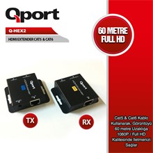QPORT Q-HEX2 HDMI EXTENDER CAT6 60M 2 Lİ PAKET - 2