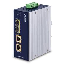 Pl-Igup-2205At Industrial 2-Port 100/1000X Sfp To 2-Port 10/100/1000T 802.3Bt Poe++ Media Converter 