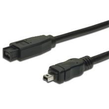 Ak-420104-018-S Firewire 800 Bağlantı Kablosu, 9 Pin Erkek - 4 Pin Erkek, 1.80 Metre, Awg: 26/28, Ieee 1394-2008, Ul, Siyah Renk