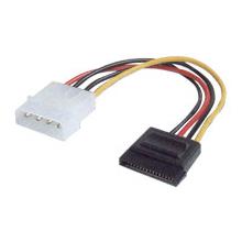 Ak-430300-002-M Dahili Güç Kaynağı Kablosu,  Ide (4-Pin Molex) Erkek ≪=≫ Sata 15-Pin Dişi, 0.15 Metre