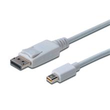 Ak-340102-030-W Displayport (Dp) ≪-≫ Mini Displayport (Mini Dp) Bağlantı Kablosu, Dp Erkek - Mini Dp Erkek, 3 Metre, Kilit Mekanizmalı, Dp 1.1A Uyumlu, Ul, Beyaz Renk