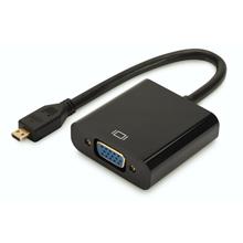 Da-70460 Micro Hdmı ≪-≫ Vga Çevirici Adaptör, Giriş: Micro Hdmı D Erkek, 3,5Mm Audio Dişi, Çıkış: Vga Dişi,  Siyah Renk
