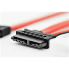 Ed-84143 Ednet Sata Bağlantı Kablosu, Sata 13 Pin Erkek Konnektör ≪-≫ Sata 7 Pin L Tip Erkek Konnnektör + Güç 4 Pin Erkek Konnektör, Zırhsız, Awg 26, 0.5 Metre