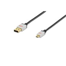 Ed-84151 Ednet Premium Usb 2.0 Bağlantı Kablosu, Usb Tip A  Erkek -  Usb Mikro B Erkek,  Awg 28, 1 Metre,  Konnektör Uçları Her İki Yönde Takılabilir (360 Derece Reversible), Ul, Altın Kaplama, Pamuk Örgü Kablo Kılıfı, 2X Zırhlı, Gümüş/Siyah Renk