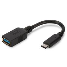 Ak-300315-001-S Usb Tip C Adaptörü, On-The-Go (Otg), Usb Tip C Erkek ≪-≫  Usb Tip A Dişi, 0,15 Metre, Super Speed, Usb 3.0, Siyah Renk