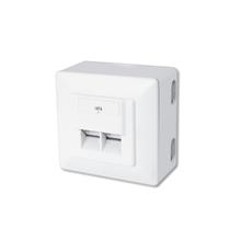 Dn-9006/B5-N Digitus Sıva Üstü İkili Cat.6 Rj-45 Priz, Shielded (Zırhlı), 2 X Rj45, 8P8C, Lsa, Beyaz Renk Ral 9010