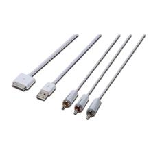 Db-600101-015-W Digitus Apple Audio/Video Bağlantı Kablosu, Apple 30Pin Erkek ≪-≫- 3 X Rca Erkek + Usb A Erkek, 1.5 Metre, Komposit Audio/Video, Usb 2.0 Uyumlu, Ul, Beyaz Renk