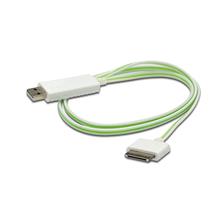 Db-600103-010-W Digitus Senkronizasyon Ve Şarj İçin Flux Connect Işıklı Kablo, Apple Dock Erkek ≪-≫ Usb A Erkek 0.90 Metre, Awg28, Beyaz Renk, İpod, İphone İçin İdeal