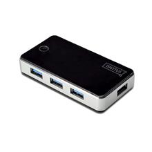 Da-70231 Digitus 4 Port Usb 3.0 Hub, Siyah/Gümüş Renk, Plastik, Güç Adaptörlü