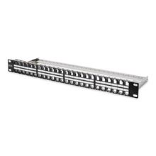 Dn-91424 Digitus 48 Port Boş Patch Panel, Zırhlı Keystone Jack Takılabilir, 1U Yüksekliğinde, Siyah Ral 9005 Renk
