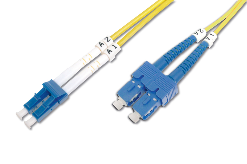 DK-2932-02 Digitus LC-SC Fiber Optik Patch Kablo, 2 metre, Singlemode, Duplex, 09/125