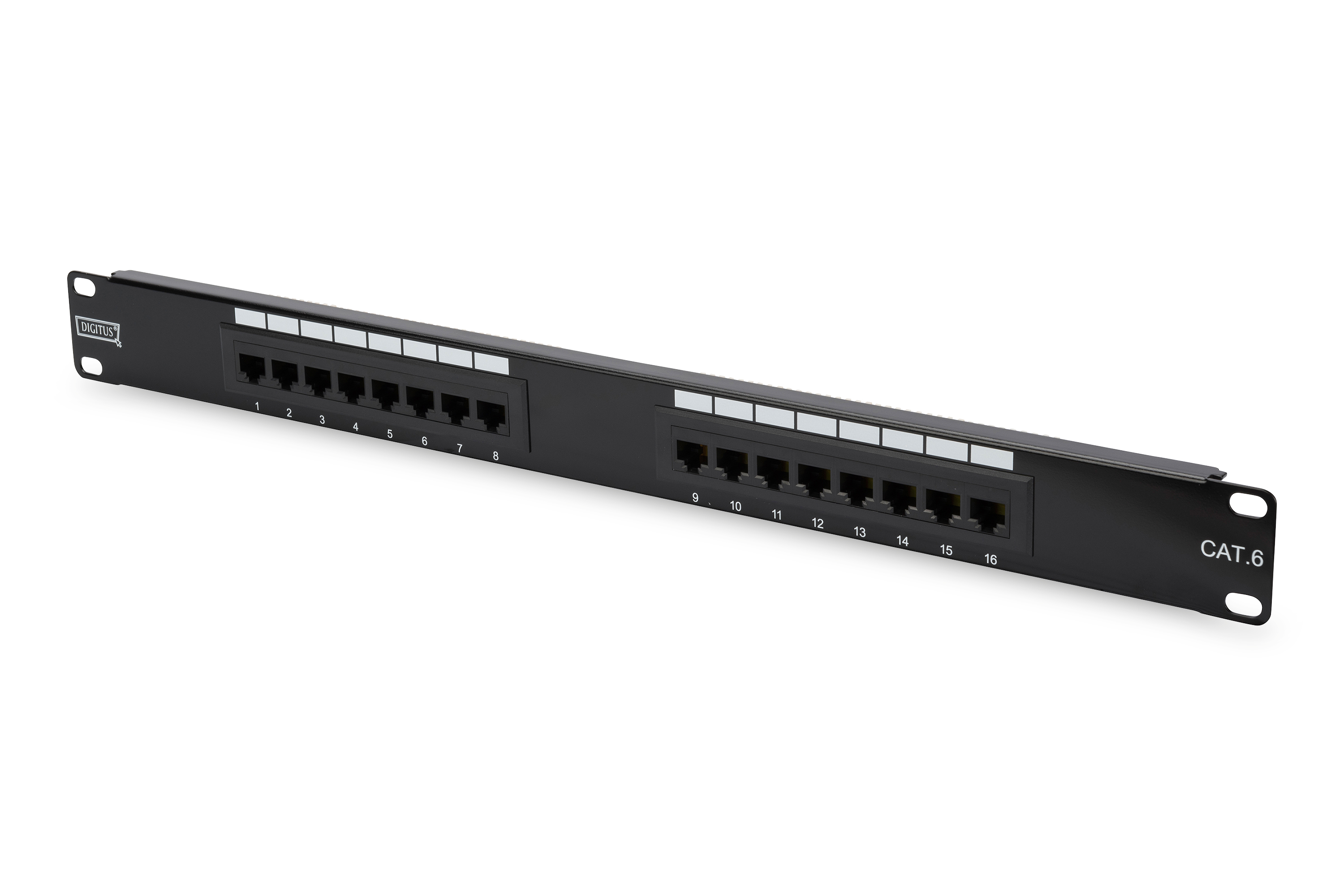DN-91616U Digitus 19 Inch 16 Port Cat-6 UTP Patch Panel, 50 µ (Mikron), Altın Kontak, Zırhsız