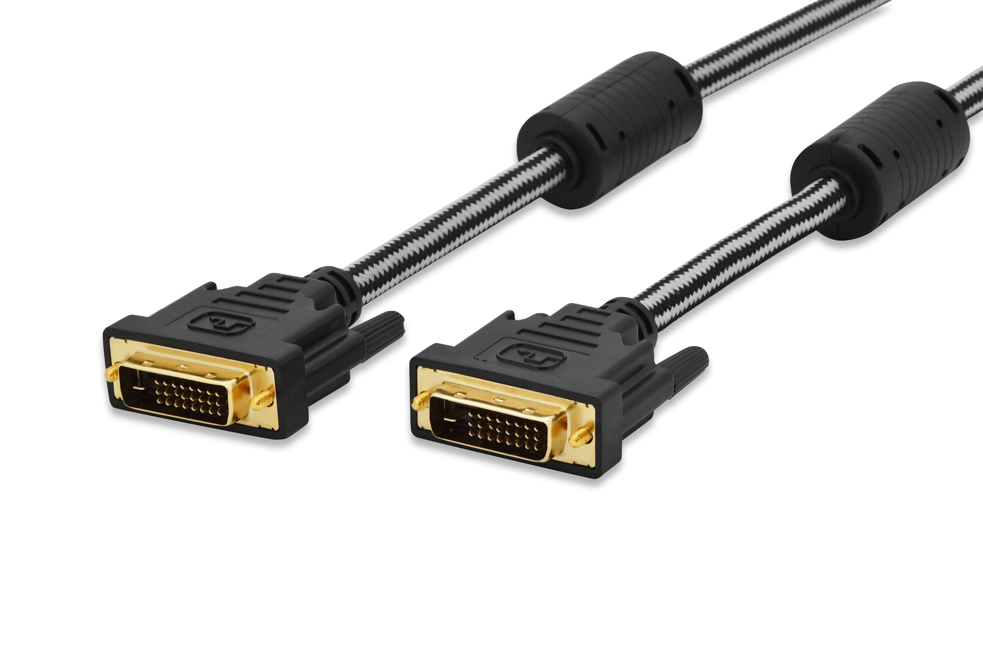 ED-84520 ednet DVI Bağlantı Kablosu, DVI-D (24+1) Erkek - DVI-D (24+1) Erkek, 2x ferrit, 2x zırhlı, 2 metre, AWG 30, UL, siyah renk, altın kaplama