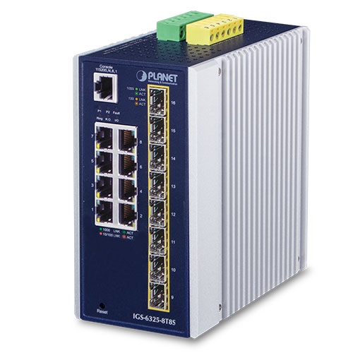 PL-IGS-6325-8T8S Endüstriyel Tip Yönetilebilir Ethernet Switch (Industrial Managed Ethernet Switch)<br>
L3<br>
8-Port 10/100/1000T<br>
8-Port 100/1000X SFP yuva