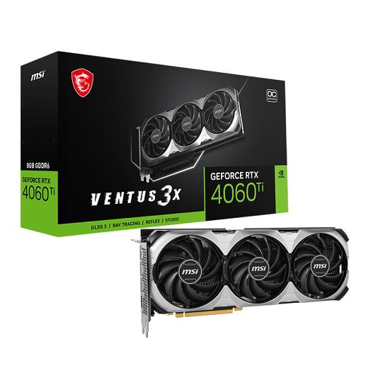 MSI GEFORCE RTX 4060TI VENTUS 3X 8G OC GDDR6 HDMI DP 128BIT