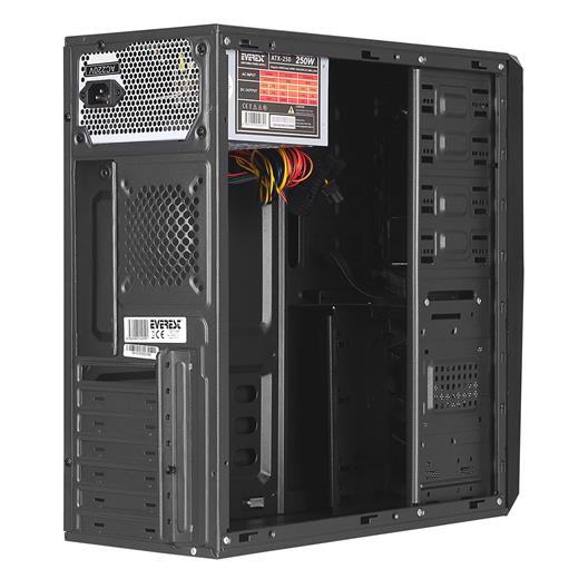 Everest 723A 250W Peak Parlak 2*Sata Siyah Kasa