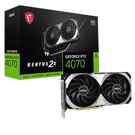 MSI GEFORCE RTX4070 VENTUS 2X 12G OC GDDR6X HDMI MP 192BIT