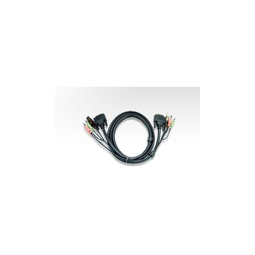 Aten-2L-7D05U Usb Kvm (Keyboard/Video Monitor/Mouse) Switch İçin Kablo, 5 Metre, 1 X Klavye / Mouse Usb A Erkek, 2 X Hoparlör Ve Mikrofon Audio Plug, 1 X Monitör Dvı-D Erkek (Single Link) ≪-≫ 1 X Klavye / Mouse Usb B Erkek, 2 X Hoparlör Ve Mik