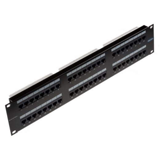 Br-Gpcpnlu48002 Gigaplus 48 Port Cat 5E Patch Panel, Zırhsız/Ekransız (Unshielded), Universal Idc, Siyah Renk