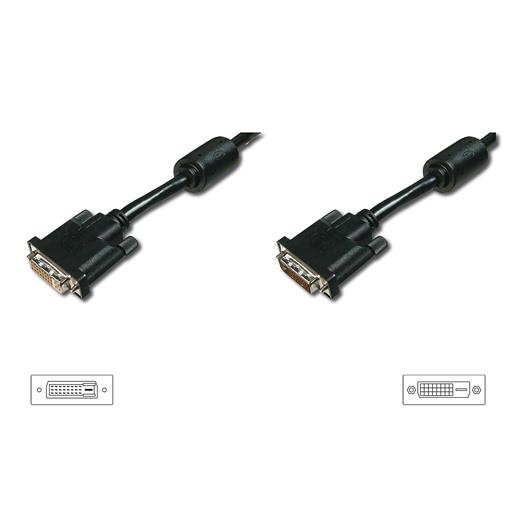 Ak-320200-020-S Dvı-D Uzatma Kablosu, Dvı (24 + 1) Erkek - Dvı (24 + 1) Dişi, 2 X Ferrite, 2 Metre, Cu, Awg28, 2 X Zırhlı, Dual Link, Ul, Siyah Renk 