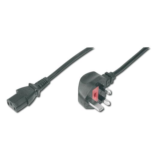 Ak-440112-018-S İngiliz Tip Güç Kablosu,Bs 1363, Fiş ≪-≫  Iec C13, Erkek, 1.80 Metre