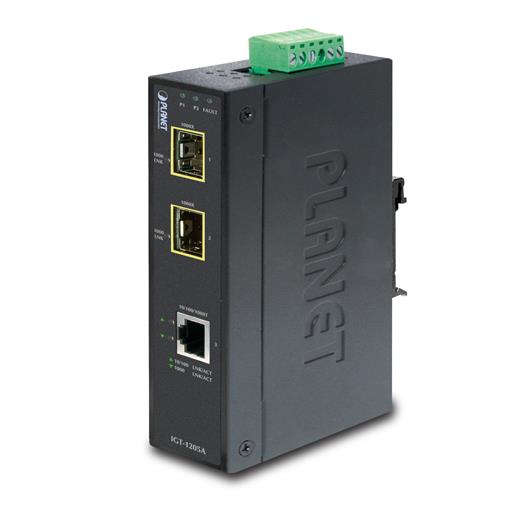 Pl-Igt-1205At Endüstriyel Tip Media Converter≪Br≫
1-Port 10/100/1000T ≪-≫ 2-Port 1000Base-Sx/Lx/Bx Sfp/Mini-Gbıc Yuva (Port-1 Ve Port-2)≪Br≫
Ip-30, -40 İle 75 Derece C≪Br≫
Industrial 10/100/1000T To 2-Port 100/1000X Sfp Me