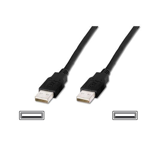 Ak-300101-010-S Usb 2.0 Bağlantı Kablosu, Usb A Erkek - Usb A Erkek, 1 Metre, Awg 28, Usb 2.0 Uyumlu, Ul, Siyah Renk 