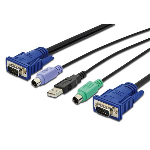 Ds-19231 Kvm (Keyboard/Video Monitor/Mouse) İçin Ahtapot Kablo, 1.8 Metre, Siyah Renk, 1 X Vga, 2 X Ps/2 (Klavye Ve Mouse), 1 X Usb (Klavye Ve Mouse) Bağlantısı Hddb15 Erkek Konnektörde Toplanmıştır. Kablonun Diğer Ucunda 1 X Hddb15 Erkek (Vga), 2 X