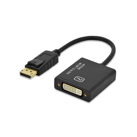 Ed-84516 Ednet Displayport (Dp) ≪-≫ Dvı-I Adaptörü, Kablolu, Dp Erkek - Dvı-I (24+5) Dişi, 0.20 Metre, Kilit Mekanizmalı, Ul, Ce, Siyah Renk, Altın