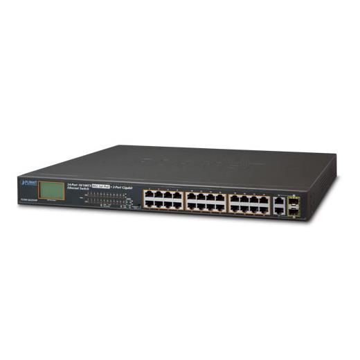 Pl-Fgsw-2622Vhp Yönetilemeyen Switch (Unmanaged Switch)≪Br≫
24-Port 10/100Base-T Ieee 802.3At/Af Poe+ İnjector (Port Başına 30.8 Watt) (Poe Güç Bütçesi Maks. 300 Watt)≪Br≫
24 X 10/100Base-Tx Port≪Br≫
2 X 10/100/1000Base-T (Combo