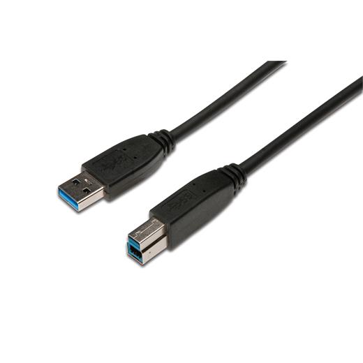 Ak-300115-018-S Usb 3.0 Bağlantı Kablosu, Usb A Erkek - Usb B Erkek, 1.80 Metre, Cu, Awg 28, 2X Zırhlı, Ul, Siyah Renk