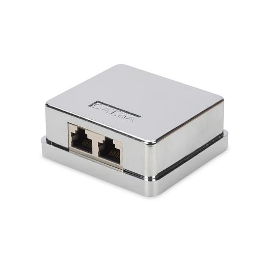 Dn-93713 Cat 6A Sıva Üstü 2’Li Kutu, Keystone Modül Dahil, Zırhlı/Shielded
