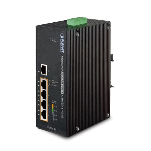 Pl-Igs-504Hpt Endüstriyel Tip Yönetilemeyen Poe+ Switch (Industrial Unmanaged Poe+ Switch)≪Br≫
5-Port 10/100/1000Base-Tx 4-Port Ieee 802.3At/Af Poe+ Injector (Port Başına 30.8 Watt) (Poe Güç Bütçesi Maks. 154 Watt)≪Br≫
Ip30, -40~75 Der
