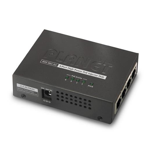 Pl-Hpoe-460 4-Port 10/100/1000Base-Tx Ieee 802.3At/Af Poe+ Injector Hub