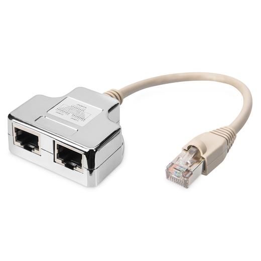 At-Ag Cx2 Digitus Cat. 5E Patch Kablo Adaptörü, Zırhlı, 2 X Rj45 Dişi ≪-≫ 1 X Rj45 Erkek, Kablo Mesafesi 0.19 Metre