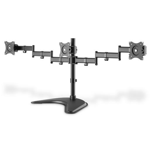 Da-90402 Digitus Üç Ekran Taşıyabilen Askı Aparatı, Maksimum 13 İnç İle 27 İnç Ekran, Yukarı Aşağı Hareket 45 Derece, Sağa Sola Hareket 90 Derece, Dönüş Açısı 360 Derece, Maksimum Yük Kapasitesi 3 X 8Kg, Vesa 100 X 100Mm, Siyah Renk