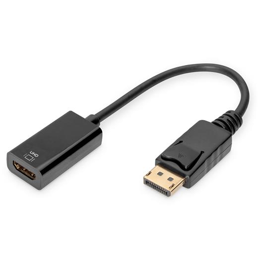 Db-340415-002-S Digitus Aktif Displayport ≪-≫ Hdmı Adaptörü / Çeviricisi, Dp Erkek ≪-≫ Hdmı Tip A Dişi, Hdmı 2.0, Kilit Mekanizmalı, Kablolu, 0.2 Metre≪Br≫Digitus Active Displayport Adapter / Converter, Dp To Hdmı Type A M/F, 0.2