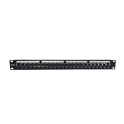 Dn-91411-1 Digitus 24 Port Boş Patch Panel, Etiketli, Zırhlı, 1U Yüksekliğinde, Siyah Renk≪Br≫Digitus Utp Patch Panel (With Label Field)≪Br≫24-Port, Blank, 1U, Color Black (Ral9005)