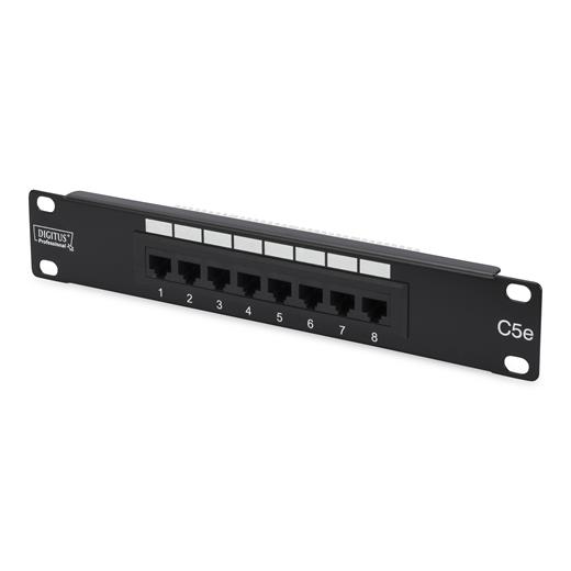 Dn-91508U Digitus 10 Inch 8 Port Cat.5E Utp Patch Panel, 50 ? (Mikron), Altın Kontak, Zırhsız 